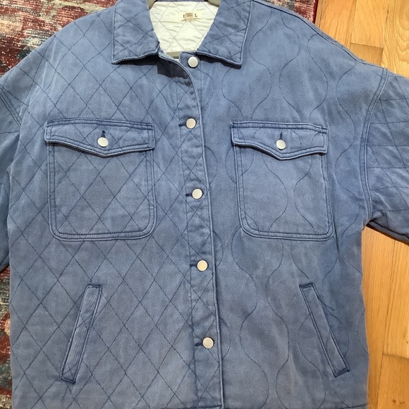 New POL Quilted Denim Barn Style Oversized Jacket - Picture 2 of 7